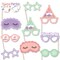 Big Dot of Happiness Pajama Slumber Party Glasses and Masks - Paper Card Stock Girls Sleepover Birthday Party Photo Booth Props Kit - 10 Count